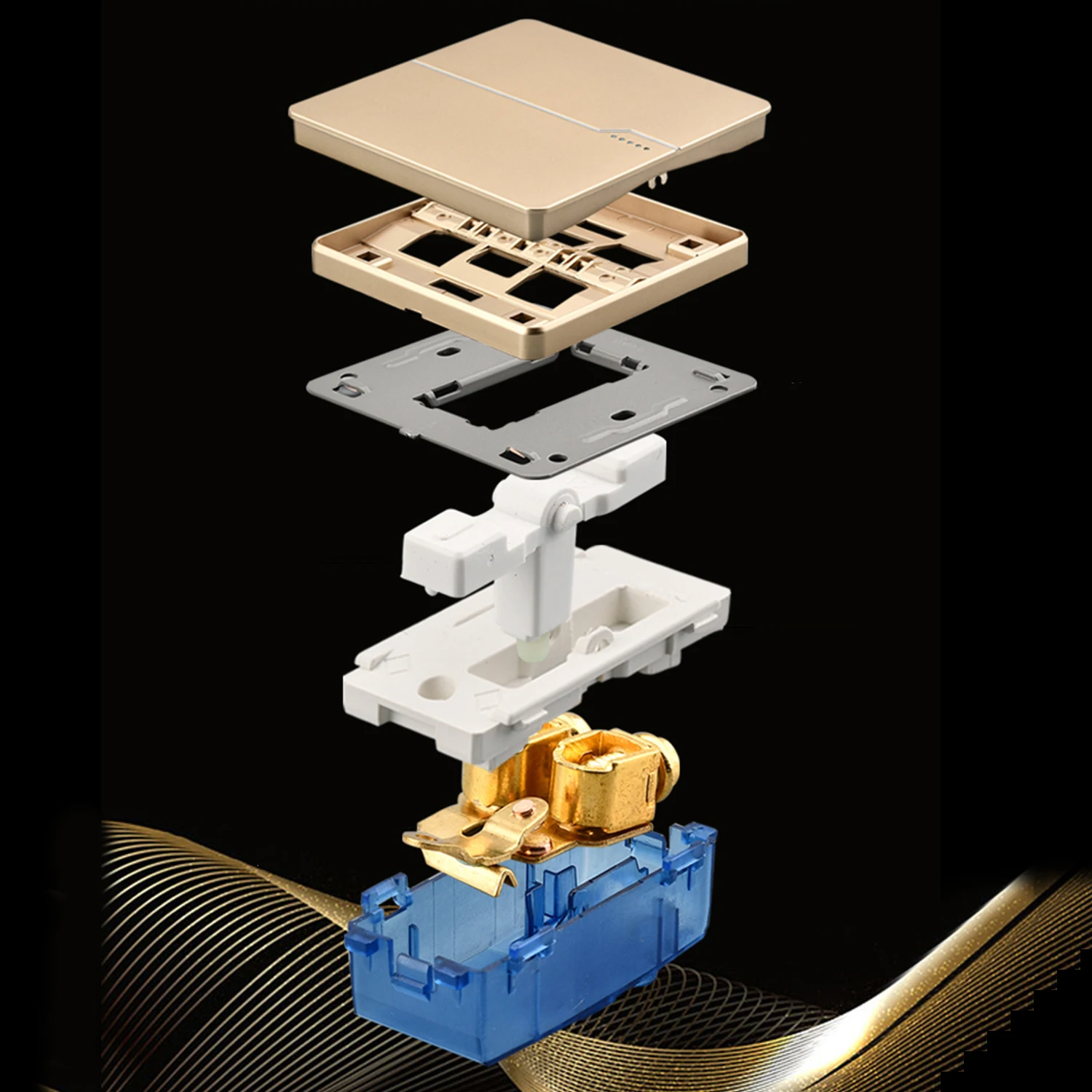 Умный выключатель света 15 А 250 В однополюсный декоративный настенный светильник