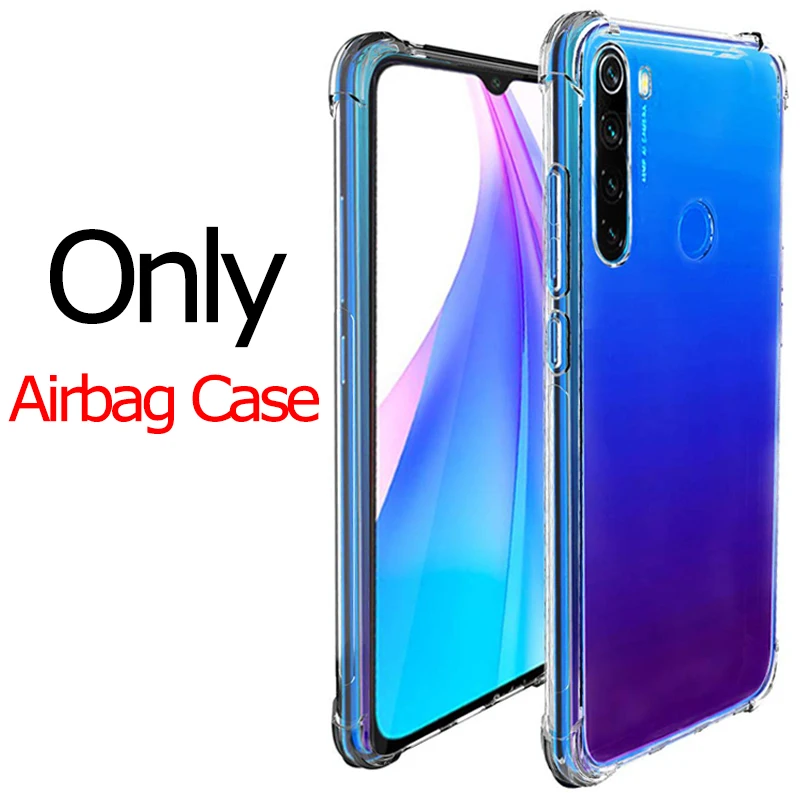 Only Airbag Case 3-в-1 камера стекло защитное+Airbag case Redmi Note 8 T защитное стекло на Redmi Note 8Pro Xiaomi-Note8 Redmi 8T glass чехол редми нот 8т бампер чехол на редми 8 т ксиоми редми нот 8 про чехлы сяоми редми ноут 8 стекло - Цвет: Only Airbag Case