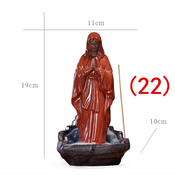 Holy Mother Marie 22 24 вида креативный держатель для благовоний керамический обратный поток водопад дымовая курильница домашний декор Teaho использование - Цвет: Holy Mother Marie 22