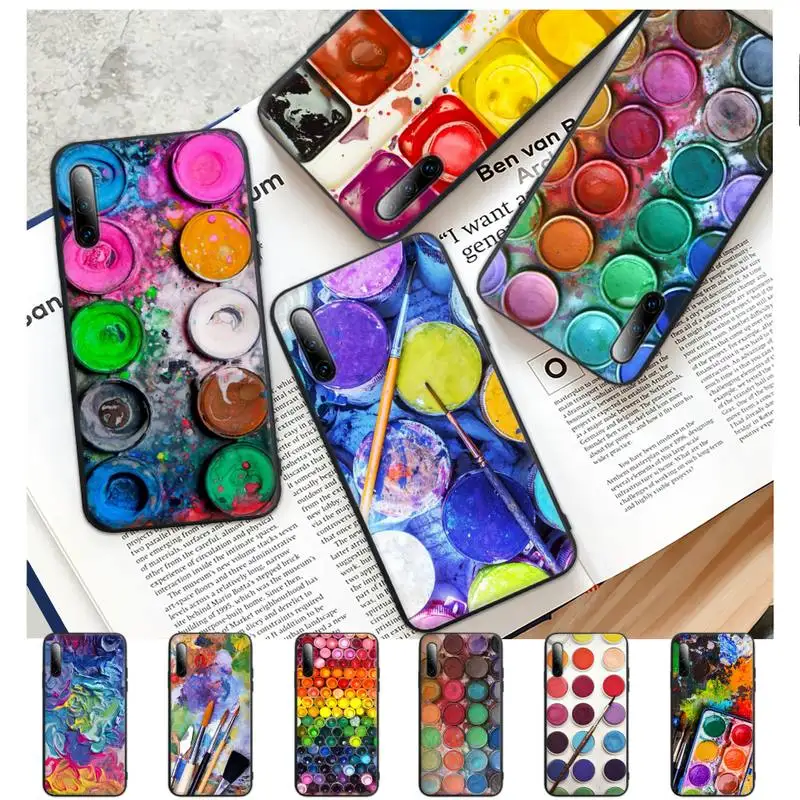 

Watercolors Set Paint Palette Phone Case For Redmi Note 6 8 9 10 Pro 10 9s 8t 7 5A 5 4 4x Silicone Cover