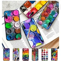 watercolors set paint palette phone case for redmi note 6 8 9 10 pro 10 9s 8t 7 5a 5 4 4x silicone cover