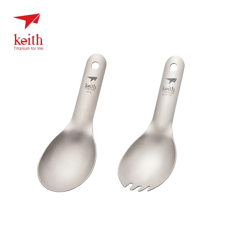 Кит Кемпинг Титановая Ложка Spork посуда для пикника на открытом воздухе столовые приборы