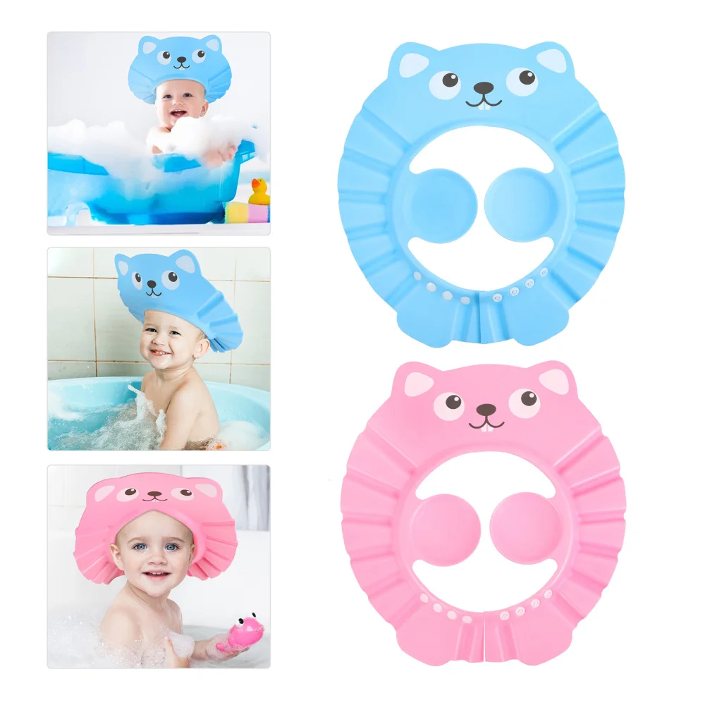 

2Pcs Baby Shower Caps Bathing Caps Adjustable Visor Hats for Children Kids