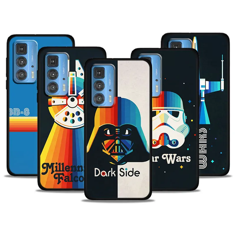 

Cute color pattern star wars For Motorola Edge S 20 Pro Lite 2021 G60 G40 E20 X3 Power Fusion Silicone Soft Black Phone Case