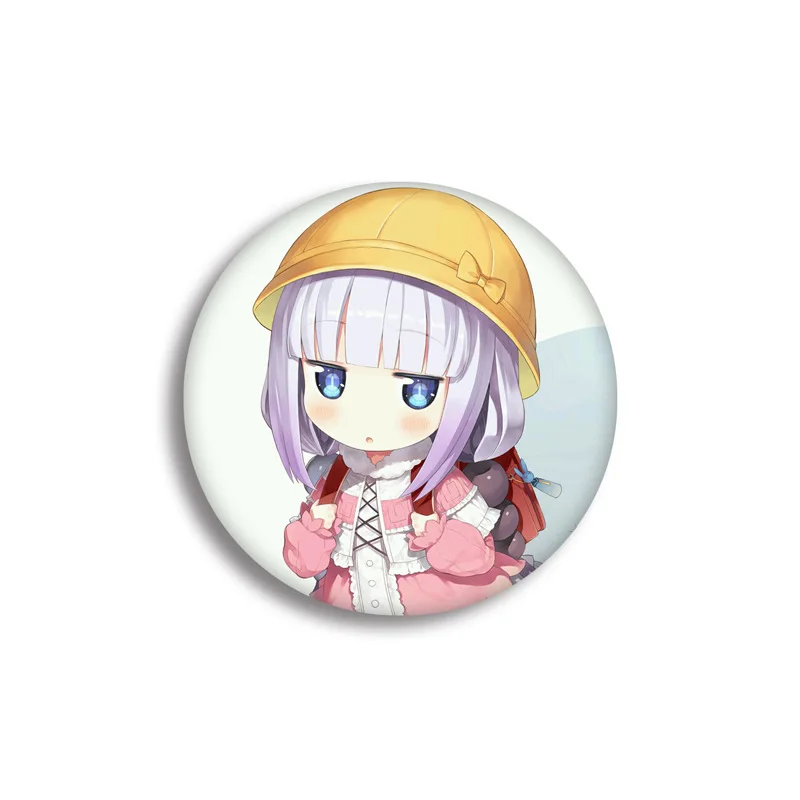 1 шт. 58 мм Kobayashi-san Chi no Maid Dragon KannaKamui супер милые девушки косплей использовать DIY значки акриловые значки брошь - Окраска металла: see chart