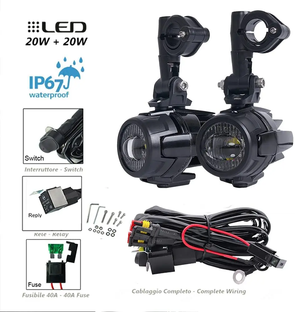 Universal 40W Motorcycle LED Auxiliary Fog Light For R1200GS/ADV/F800GS Driving Headlight |