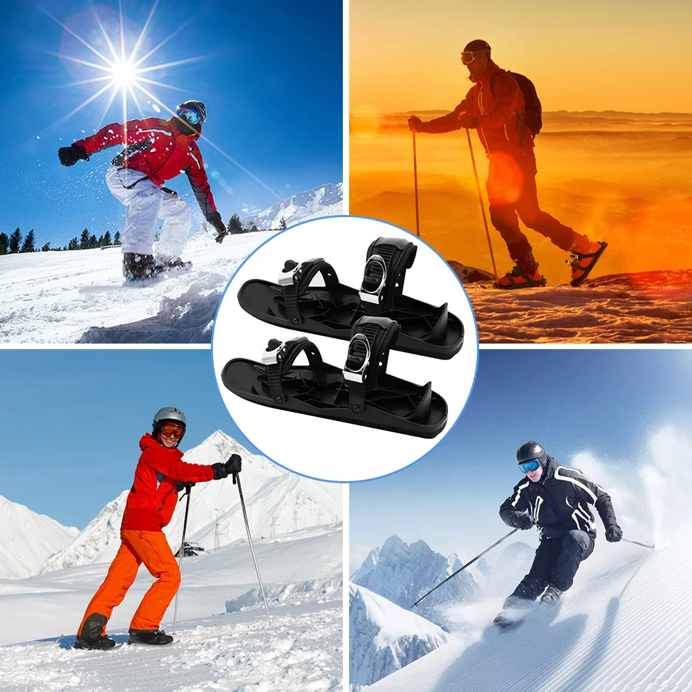 

Unisex Winter Ski Skates Shoes Set Skiboard Mini Snowblades Easy Safety Exercise Accessories for Outdoor Sport