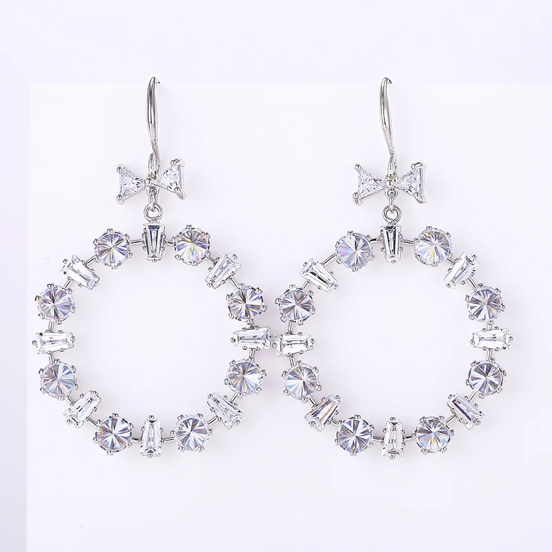 Модные ювелирные изделия для девушек Полный Кристалл из циркония круглые