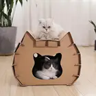 Домик для кошек, картонная чесалка С Кошачьей Мятой, для домашних питомцев, квартир, маленьких собак, кошек, гнездо, картонный материал
