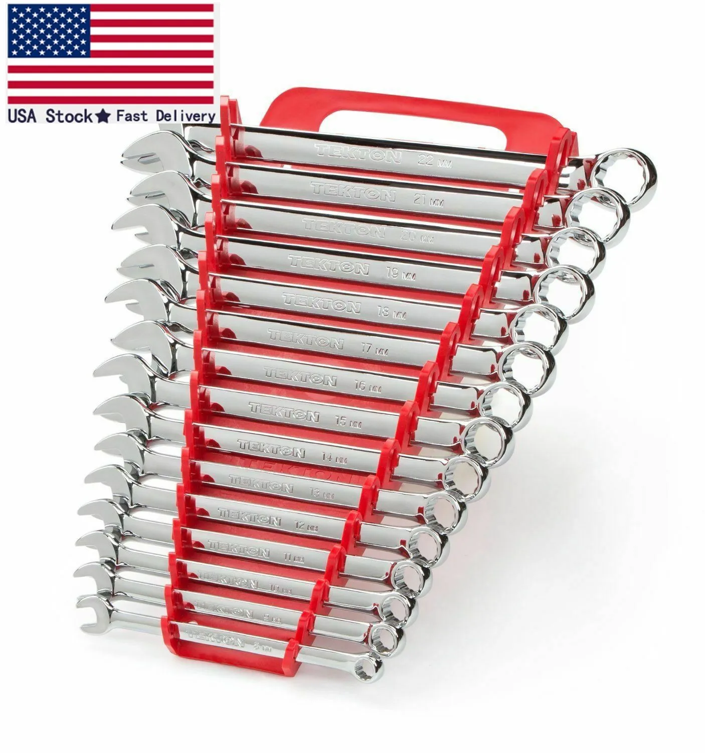 Набор метрических комбинированных гаечных ключей 18792 15 шт. 8 мм до 22 12-точечный