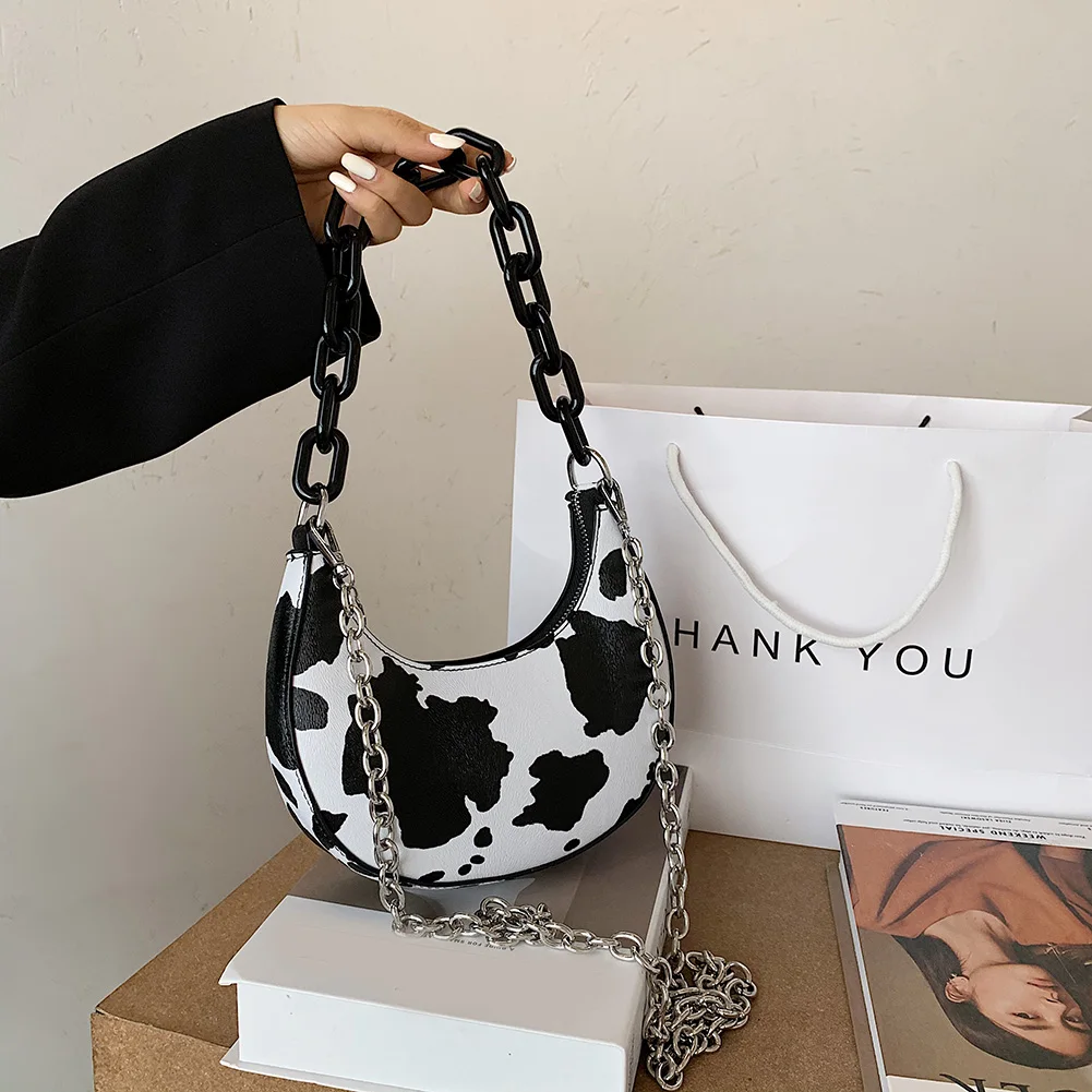 Модная женская сумка мессенджер в форме полумесяца из искусственной кожи с