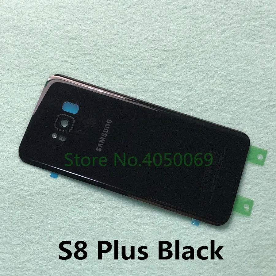 S8 Plus black Задняя стеклянная крышка Корпус Замена батарейного отсека+ рамка для камеры для samsung Galaxy S8 Plus S8+ G955 G955F G950 G950F - Цвет: S8 Plus black