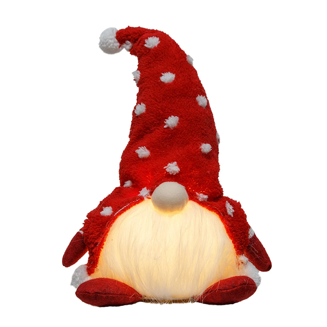 

Christmas Gnome Faceless Handmade Cute Light up Dwarf Doll Desktop Decoration