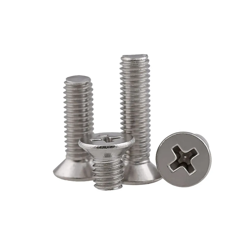 

50PCS M1 M1.2 M1.4 M1.6 Phillips Countersunk Screws Length 3-16mm 304 Stainless steel