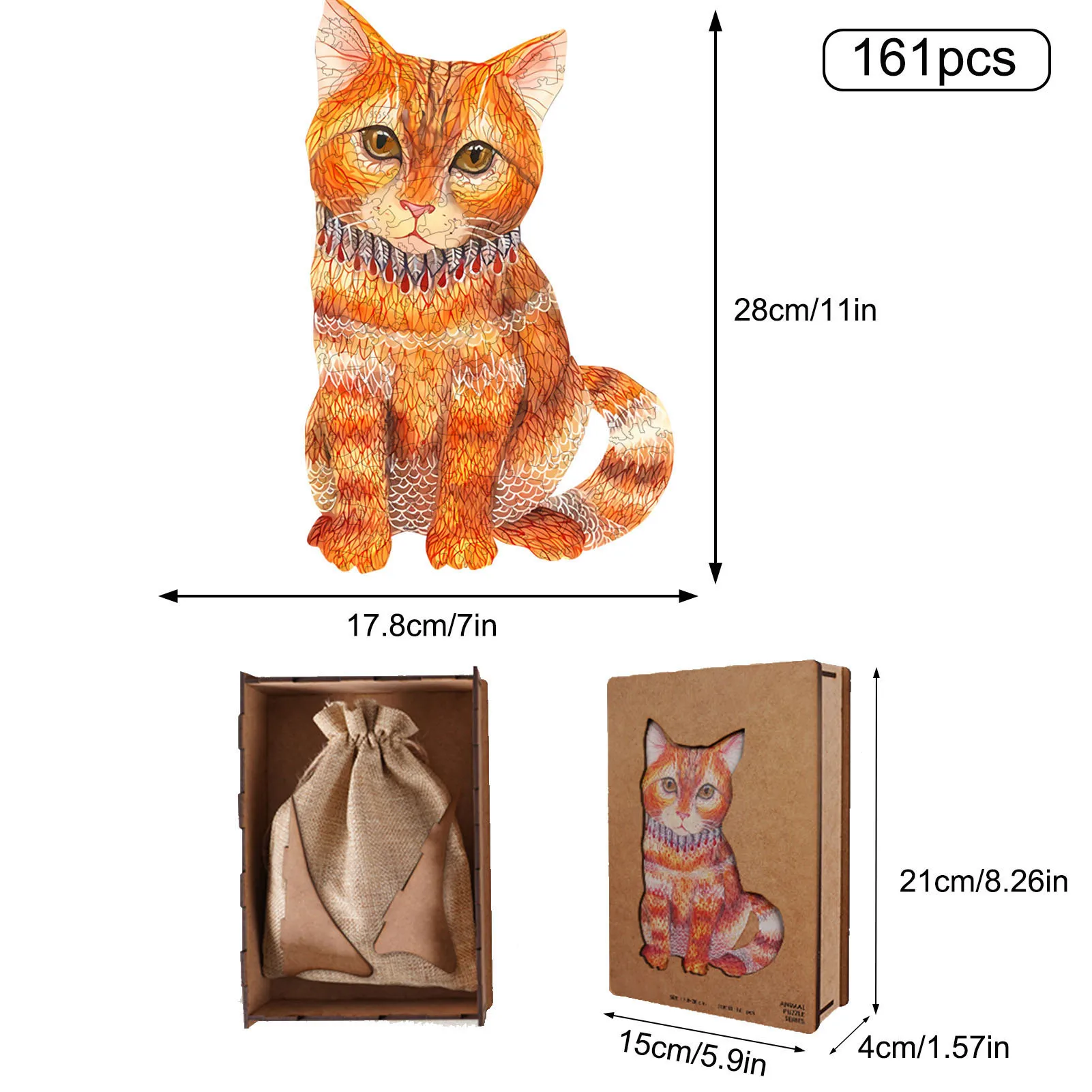 

Wooden Animal Puzzles For Adults DIY Puzzle Each Piece Is Animal Shaped Puzzles Christmas Gifts For Kids Jigsaw (wooden Box)