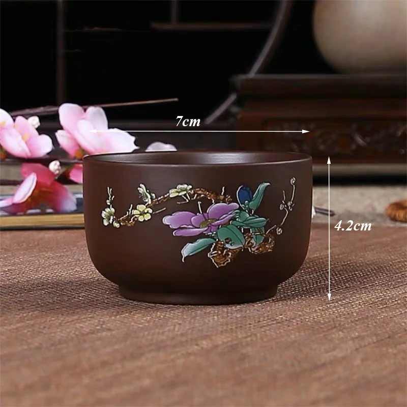 Yixing Purple Clay Teacup Handmade Kung Fu Creative Hand-Painted Magpie Teapot Ceramic Master Cup Retro Small Tea Bowl Kettle | Дом и сад