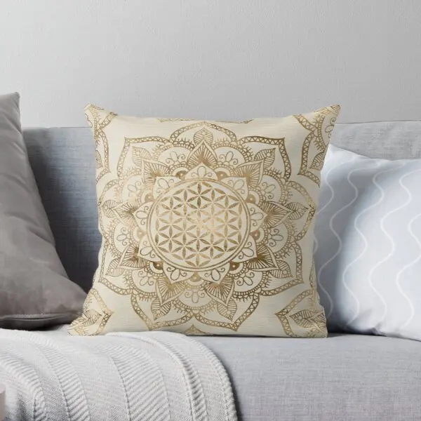 

Flower Of Life In Lotus Pastel Golds A Printing Throw Pillow Cover Home Anime Car Bedroom Wedding Sofa Pillows not include