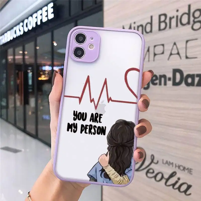 

Cartoon cute doctors Greys Anatomy Phone Case matte transparent For iphone 7 8 11 12 plus mini x xs xr pro max cover