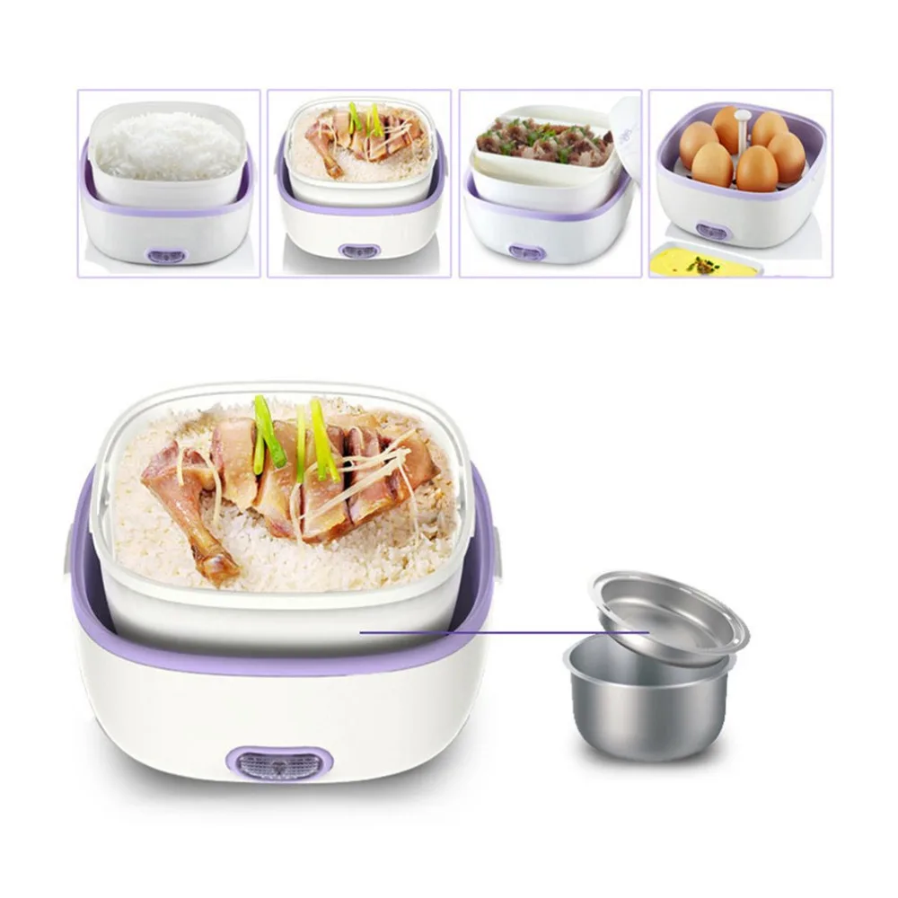 

New Multifunctional Electric Lunch Box Mini Rice Cooker Portable Food Heating Steamer Heat Preservation Lunch Box EU Plug