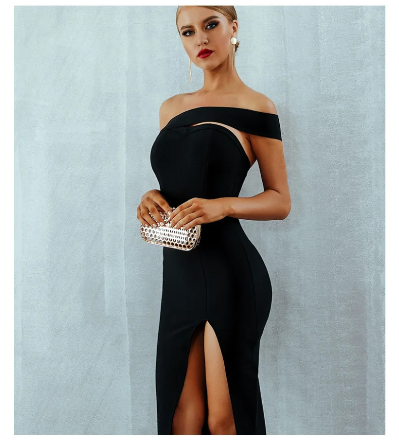 

2021 New Women's Sexy Strapless Split Tube Top Party Dresses Female Knee Length Sleeveless Mujer Vestido