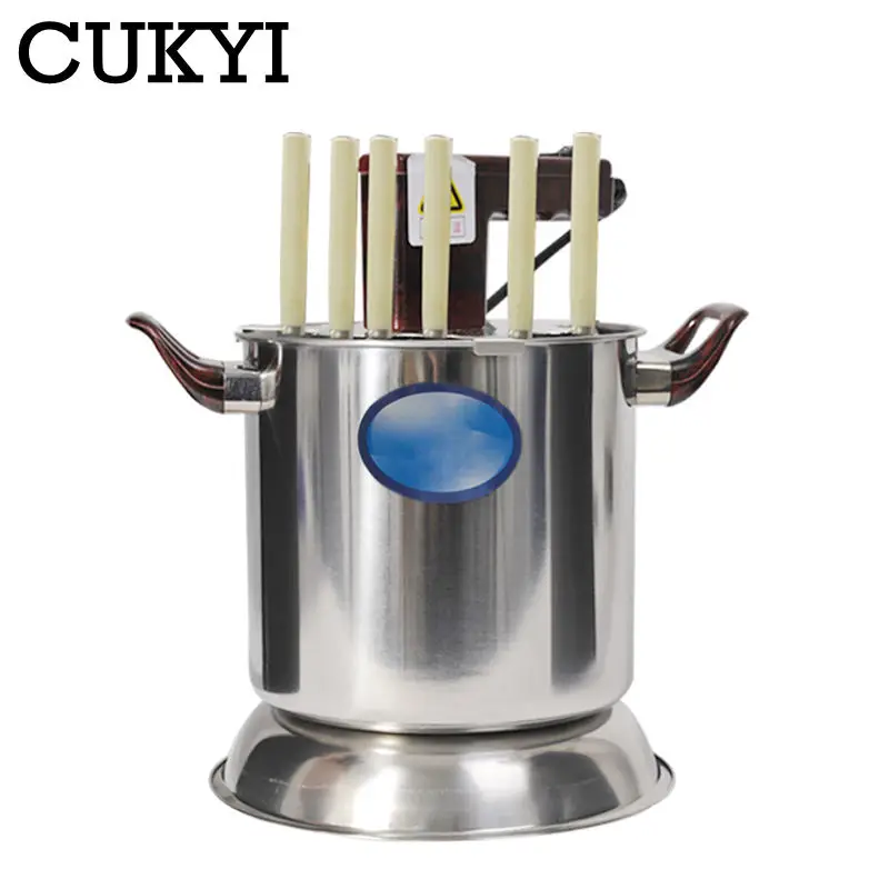

CUKYI домашнее бездымное электрическое барбекю-гриль, барбекю, чашек, шпажки, машина для помещения, ягненка, кебаб, шпажки, гриль 220 В, инструмен...