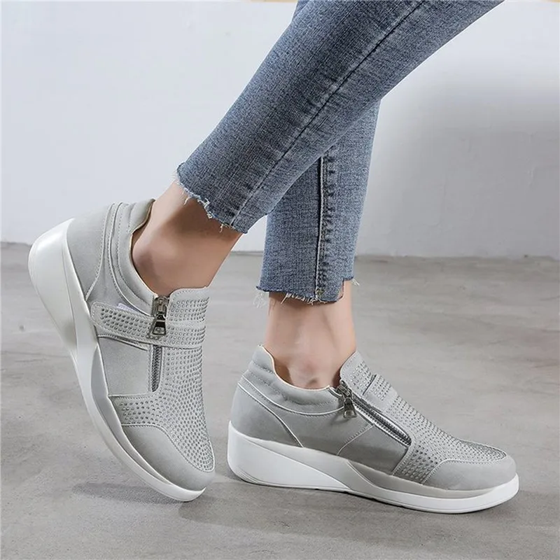 

Bling Sneakers Women Summer Sneakers Rhinestone Walking Shoes Lady Casual Slip-On Female Solid Color Comfortable All-Match Shoes