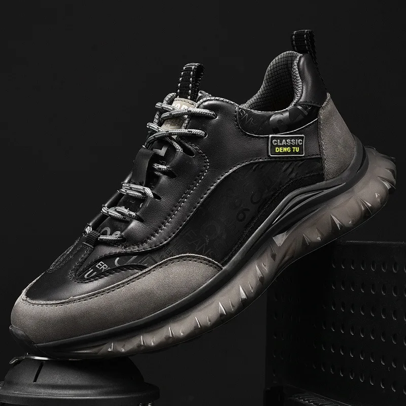 Men's Casual Shoes High Quality Man Running Shoes Fashion Sports and Leisure Hard-wearing Black Autumn 2021 New Men's Sneakers