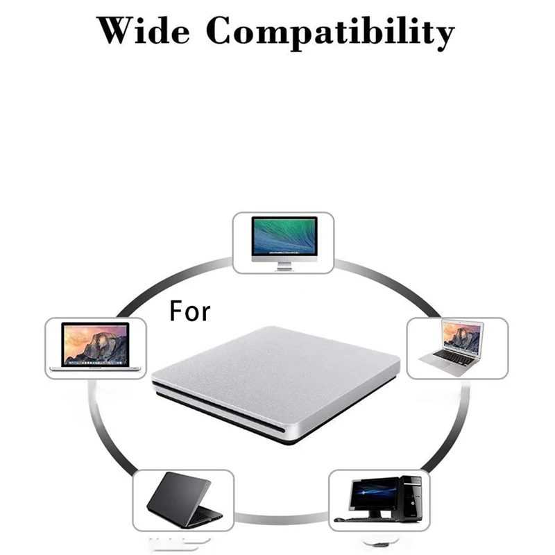 Внешний CD DVD привод Ультратонкий USB горелка проигрыватель для ноутбука Mac