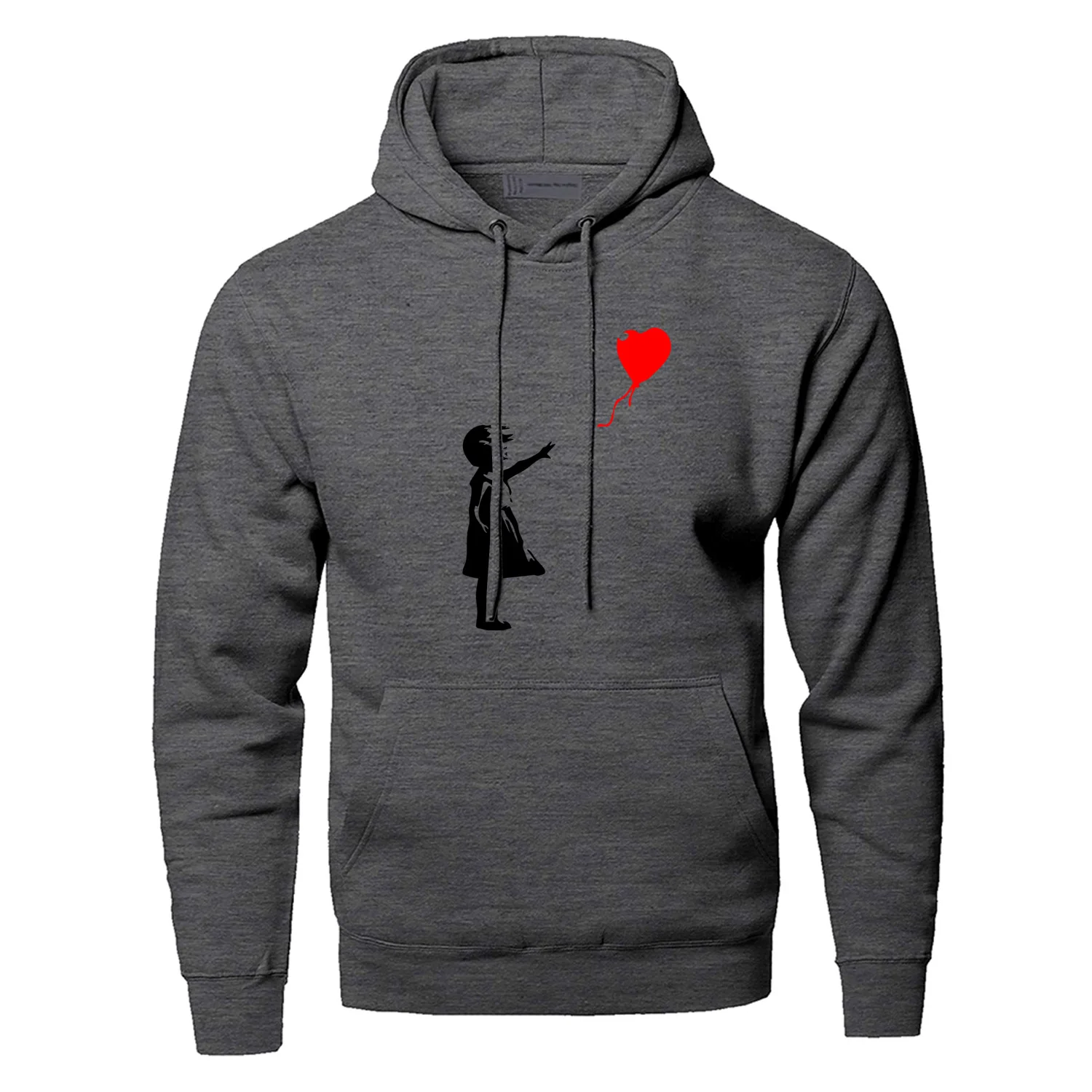 dark gray 6 World худи «Peace», свитшоты для мужчин, Kcco, воздушный шар, девушка, Бэнкси, любовь, толстовка с капюшоном, толстовка, зима, осень, теплая, с принтом, уличная одежда - Цвет: dark gray 6