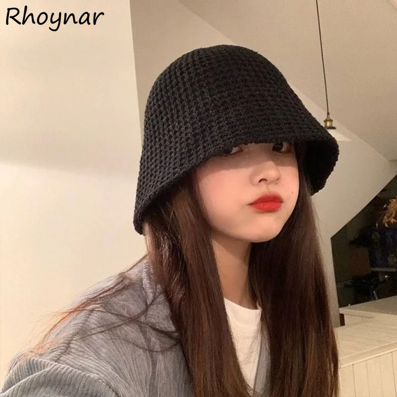 

Панама женская дышащая, однотонная Кепка от солнца с вырезами, в стиле колокольчика, простая повседневная модная нежная шапка в Корейском с...