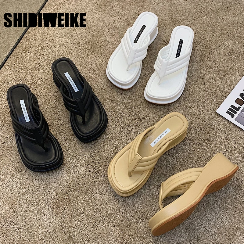 

Женские пляжные шлепанцы на танкетке, уличные шлепанцы на толстой подошве, vc599, лето 2021