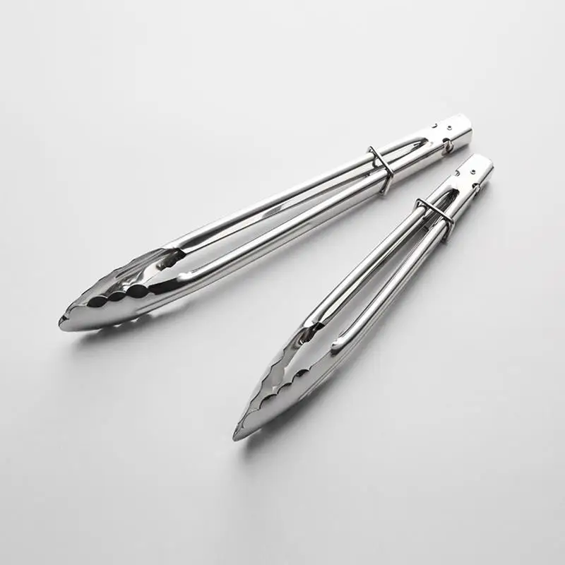 

1pc BBQ Stainless Tongs Salad Bread Serving Tongs Non-Stick Kitchen Barbecue Grilling Cooking Tongs Kitchen Accessories