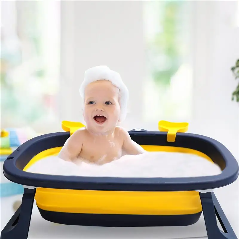 

Cartoon Kids Bath Tub Portable Folding Baby Bathtub for Home or Traveling