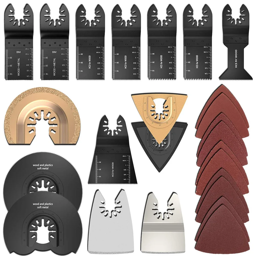 

25PCS/Set Oscillating Multitool HCS Saw Blades Accessories Kit Home Oscillating Multitool Blades for Fein Multimaster Dewalt