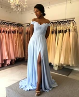 elegant long off shoulder lace prom dresses with pockets a line slit corset back chiffon abendkleider robes de soir%c3%a9e for women
