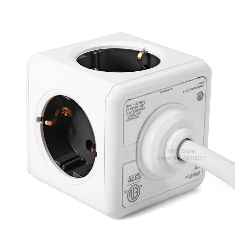 Allocacoc, ЕС переходник для розетки, удлинитель, розетка с usb удлинитель пробка 4 гнезда, умный блок питания, адаптер, 2 USB, 5 В, 2.1A, зарядный порт, для дома, офиса, зарядка