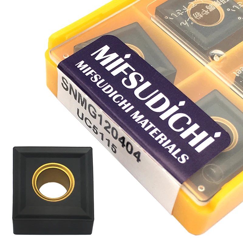 SNMG120404-Herramienta de torneado externo, insertos de carburo, SNMG120408, SNMG120412, UC5115, CNC, herramientas de corte para hierro fundido, 10 Uds.