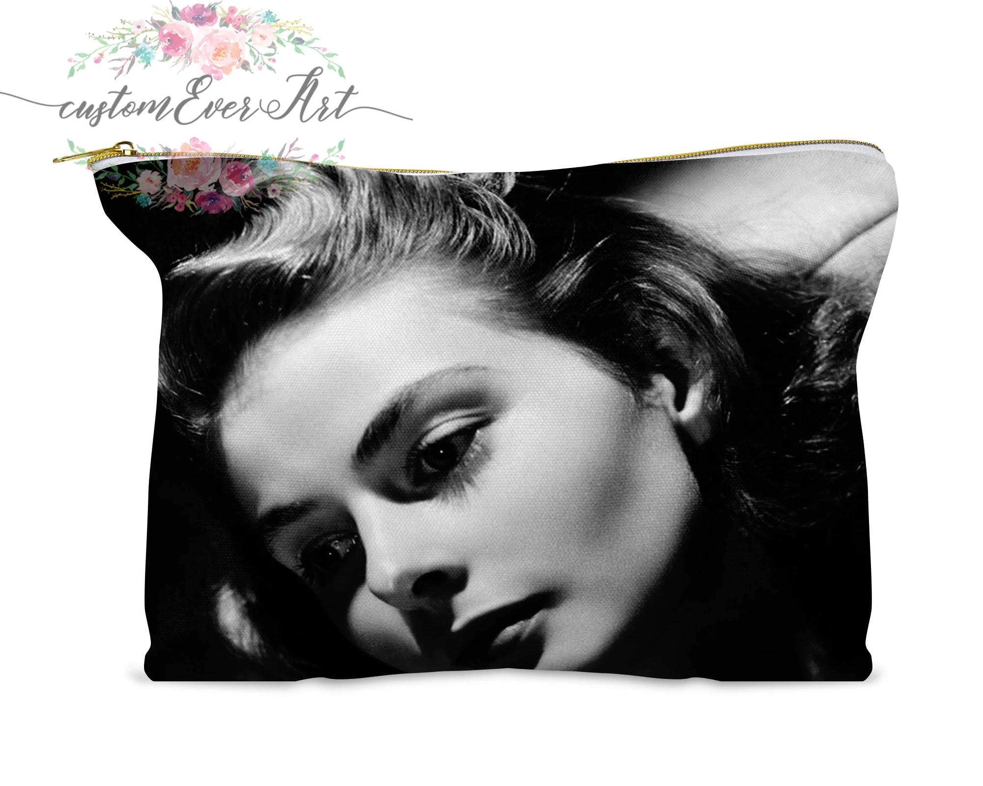 

Ingrid Bergman cosmetic bag personalized small makeup bag funny makeup organizer toiletry bag zipper pouch