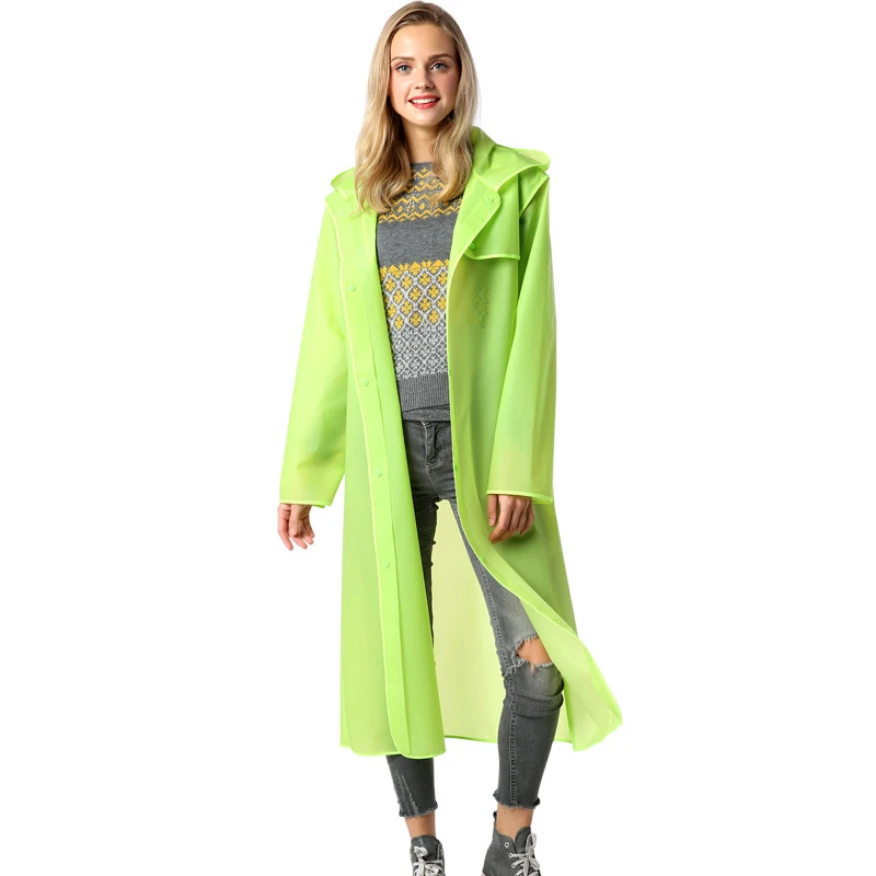 Плащ-дождевик женский и мужской водонепроницаемый ветрозащитный с капюшоном