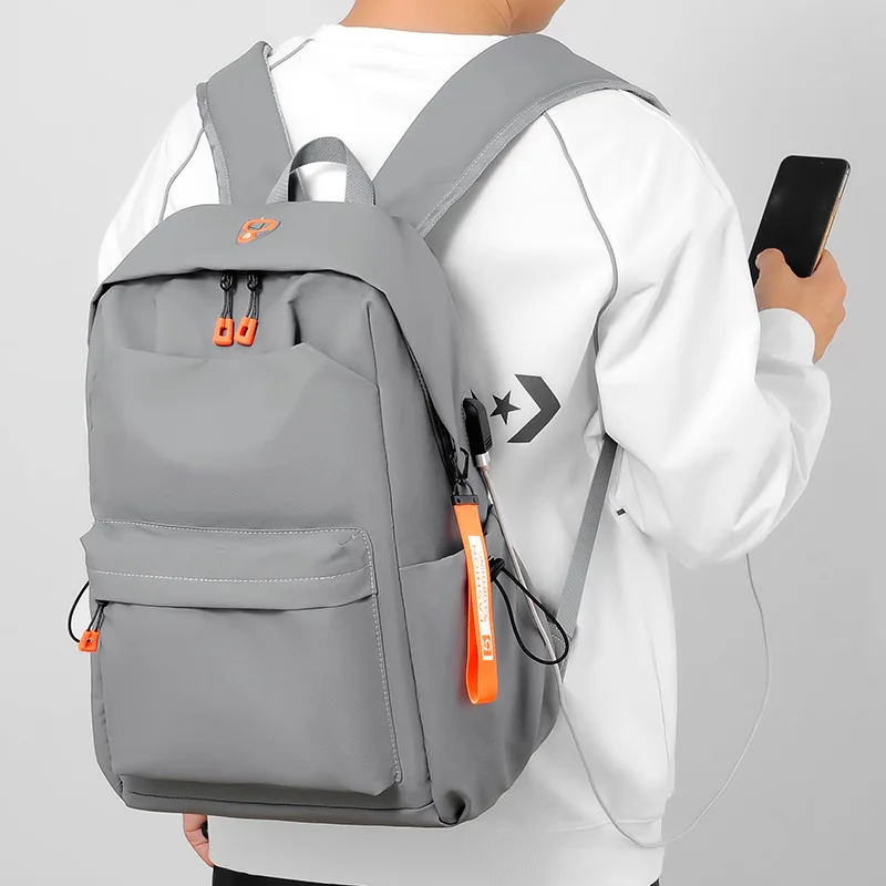 

New men's backpack college students portable water-repellent computer bag simple water-repellent lightweight backpack