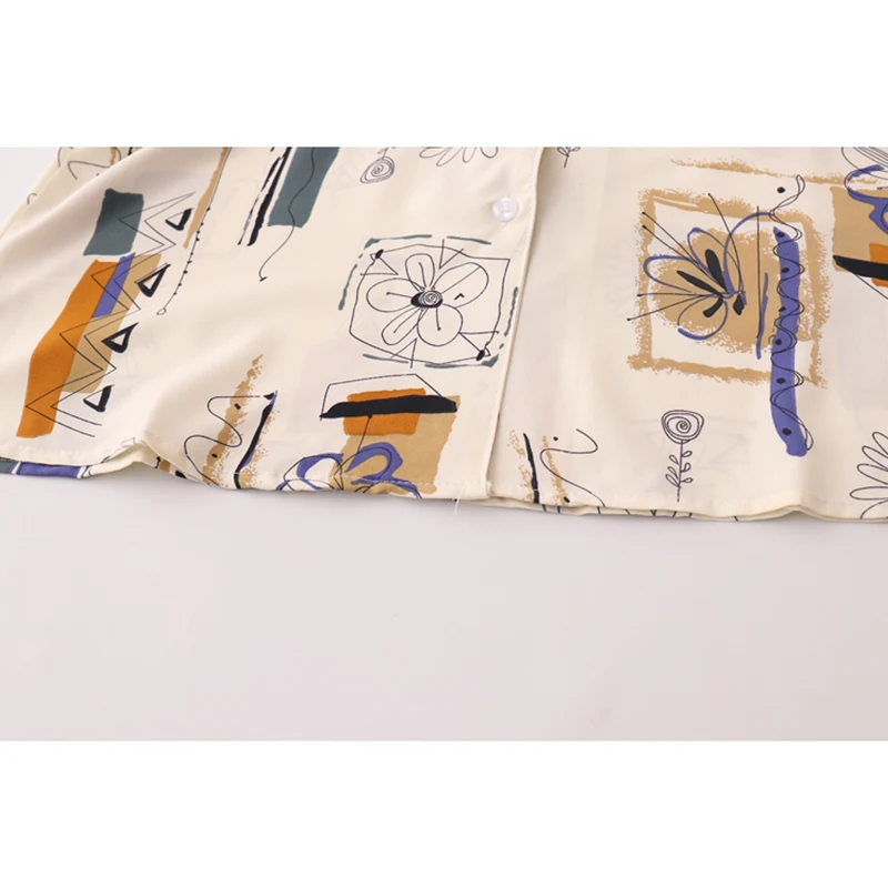 

Vintage Chic Floral Print Blouse Women's 2021 Summer New Casual Design All-match Shirts Female Harajuku Beach Holiday Loose Tops