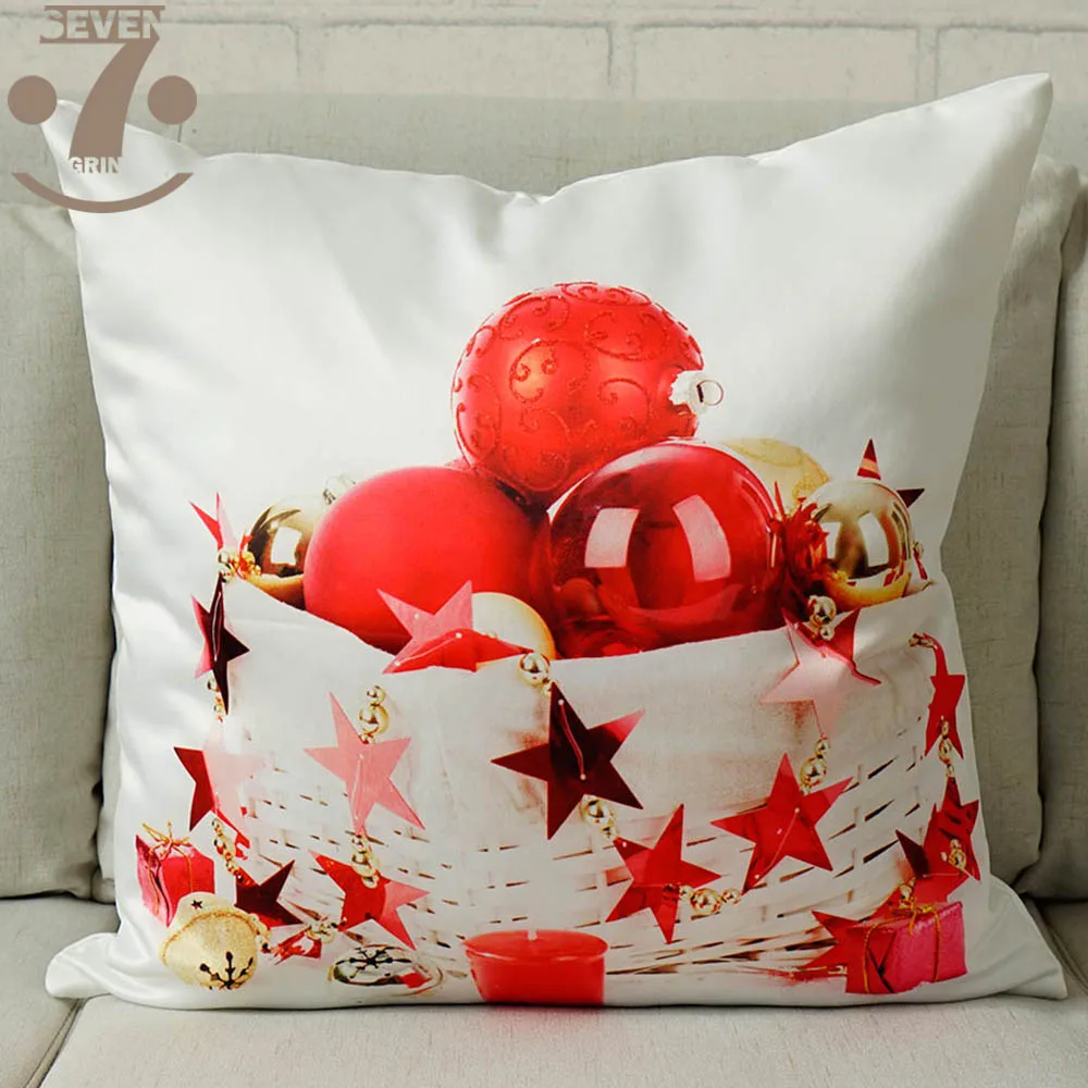 Гладкий сатиновый Рождественский декоративный 45x45 см квадратный чехол для