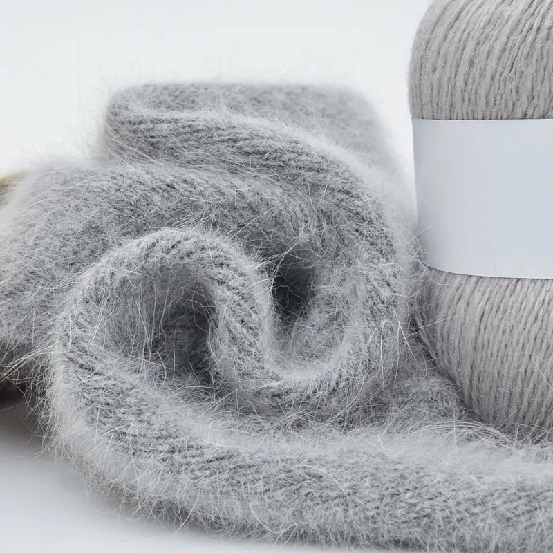 Hand-Woven Scarf Hat Fluffy Long Soft Thick Wool Tricot Yarn For Knitting Mohair Ball Crochet Cotton Down Mink Cashmere | Дом и сад