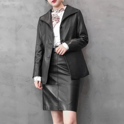 

2020 Женская Весенняя куртка из натуральной овечьей кожи W11