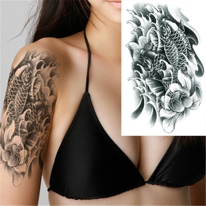 1 предмет Новинка Зеленый цвет Карп Водонепроницаемый временый боди арт рукоятки