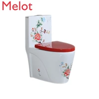 toilet blue and white porcelain ceramic flush toilet water saving color adult hand drawn chinese style super pedestal bathroom