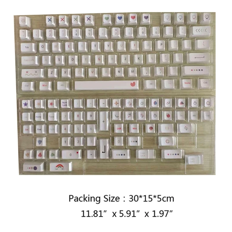

Механическая клавиатура, колпачки для клавиш, цветной профиль вишни, 134 клавиш, красящая клавиша, совместима с Cherry MX GK61 64 84 96