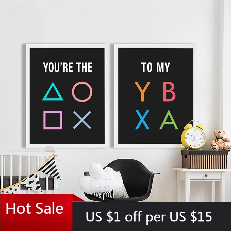 Картина на холсте для видеоигр постеры и принты декор игровой комнаты знак