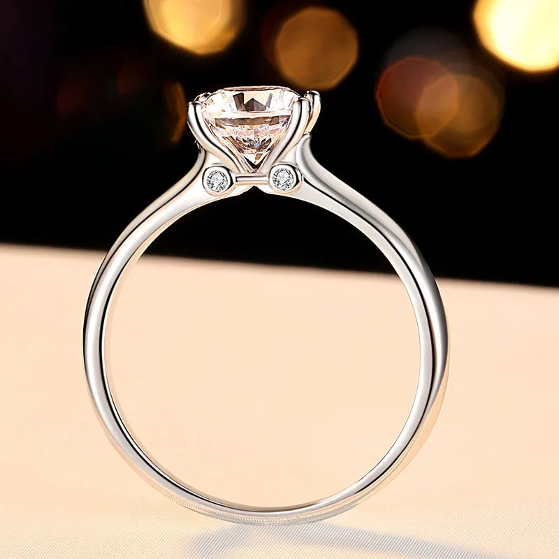 Обручальное кольцо 1CT 6 5 мм кубический цирконий сердечки и стрелы предложение