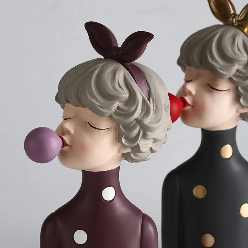 Скандинавская статуя девушки с пузырьками статуэтка абстрактной скульптуры